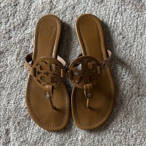 Tory Burch Tan Leather Cut-Out Sandals